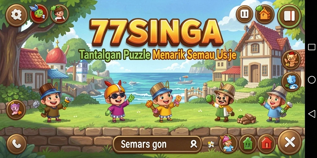Tampilan gameplay <strong>77SINGA</strong> yang penuh warna dan menantang.