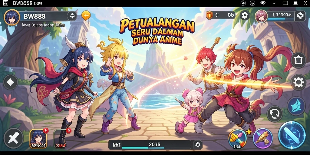 Screenshot BW888 menampilkan karakter Anime dalam aksi pertarungan yang dinamis.