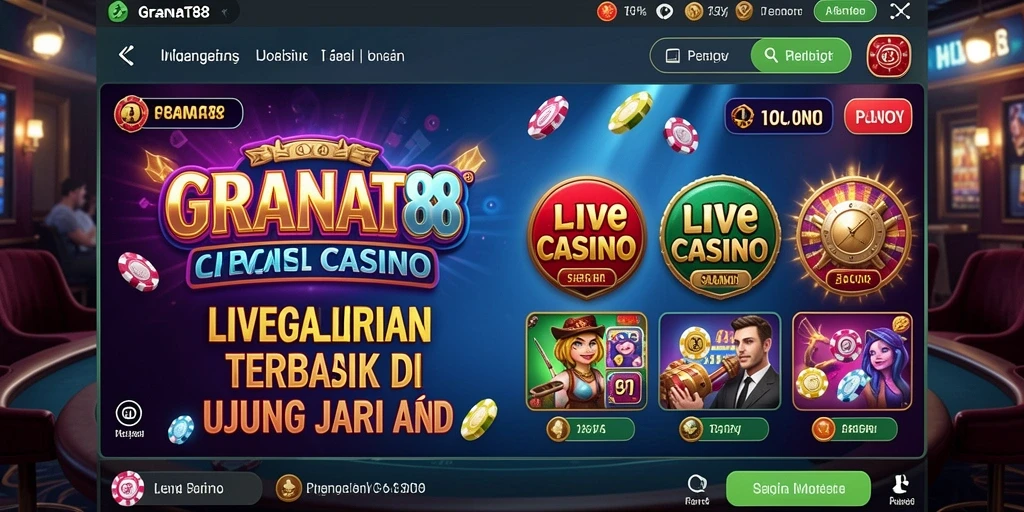 Screenshot gameplay GRANAT88 menampilkan dealer profesional dan permainan langsung.