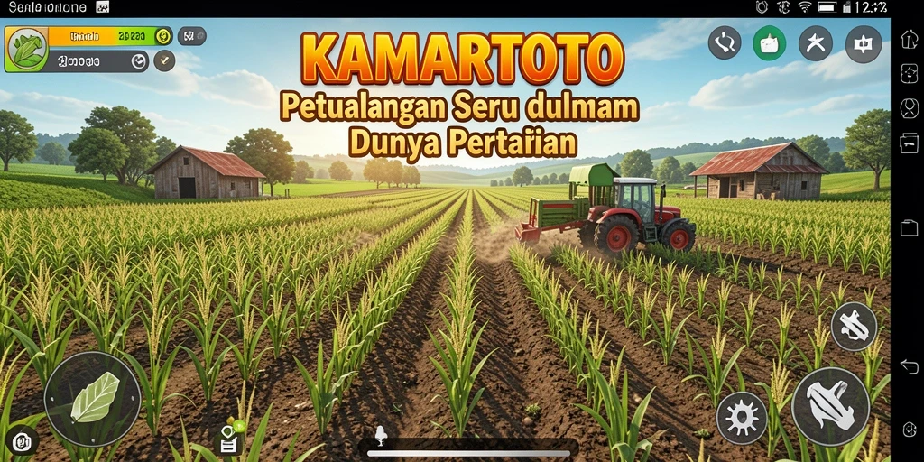 Tampilan gameplay seru KAMARTOTO menampilkan petani yang sedang merawat tanamannya.