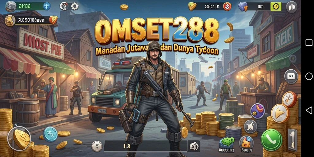 Screenshot utama OMSET288 menampilkan gameplay Tycoon yang penuh strategi.