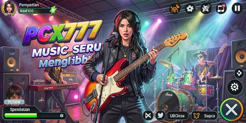 Screenshot utama PCX777 menampilkan gameplay seru yang penuh warna.