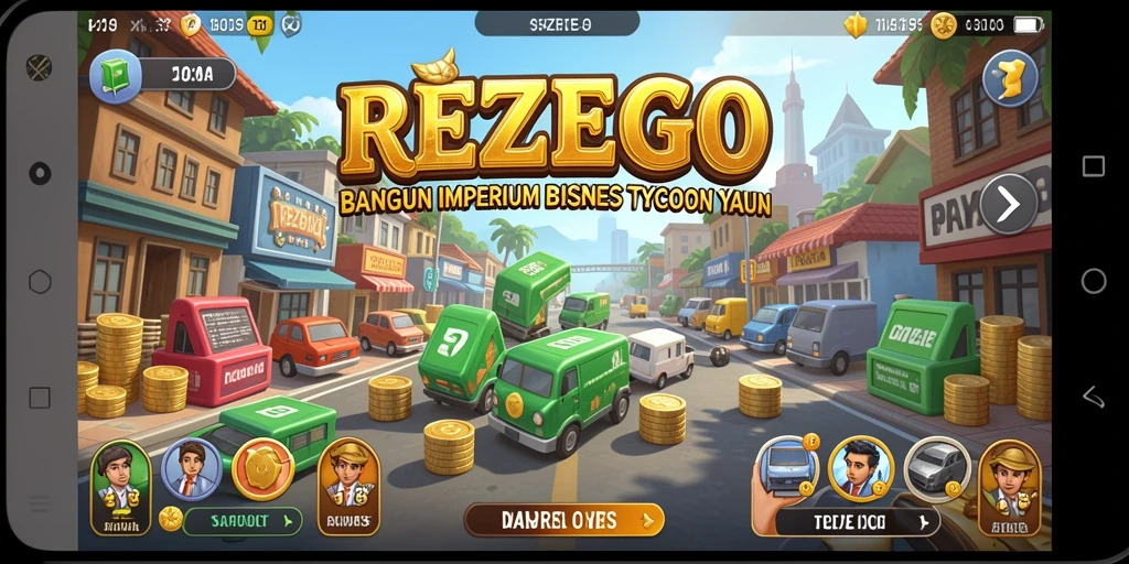 Tampilan gameplay <strong>REZEGO</strong> yang menawan dengan elemen Tycoon yang menarik.