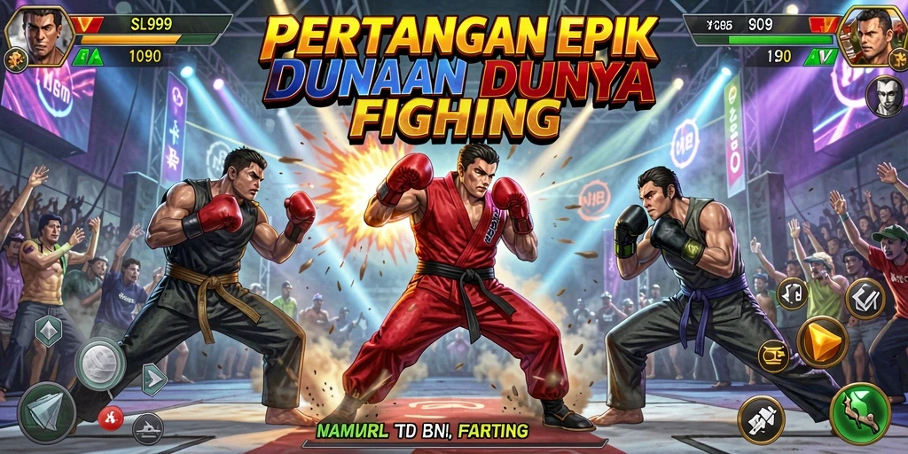 Screenshot utama SL999 menunjukkan aksi bertarung yang intens.