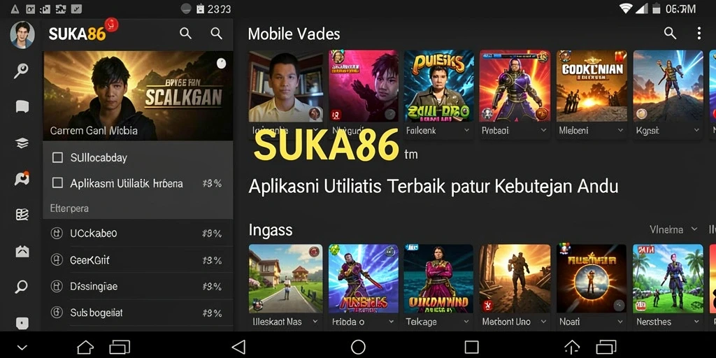 Tampilan antarmuka pengguna SUKA86 dengan fitur-fitur utilitas yang lengkap.