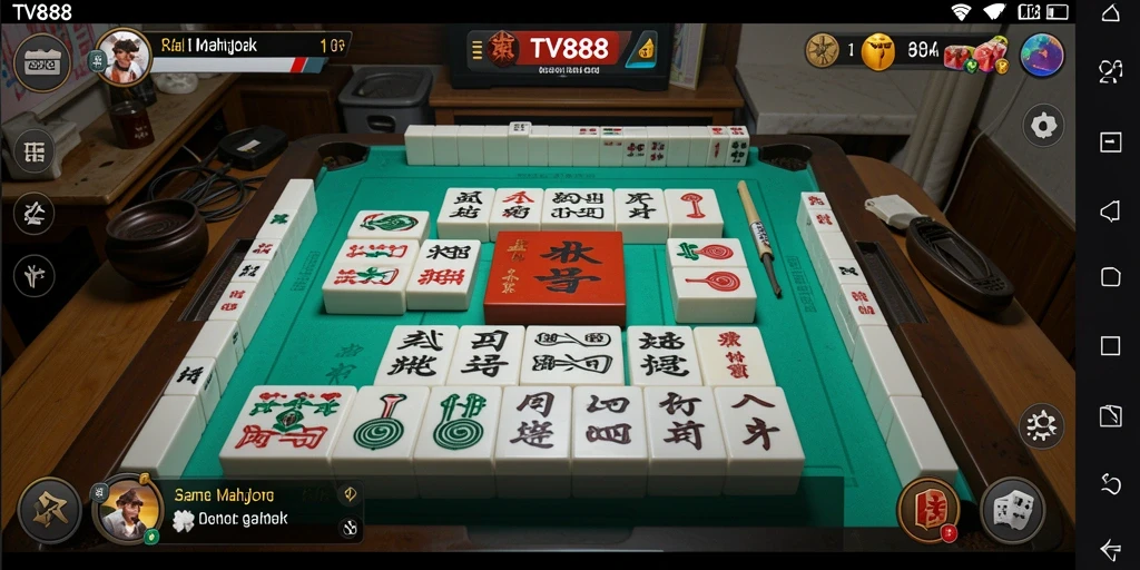 Tangkapan layar gameplay TV888 dengan elemen Mahjong yang menarik.