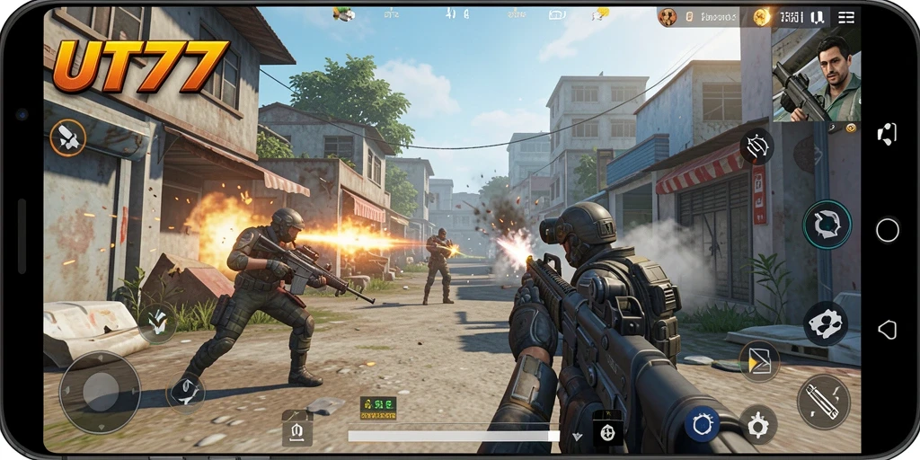 Tampilan gameplay seru dan menarik dari UT77 dalam pertempuran TPS.